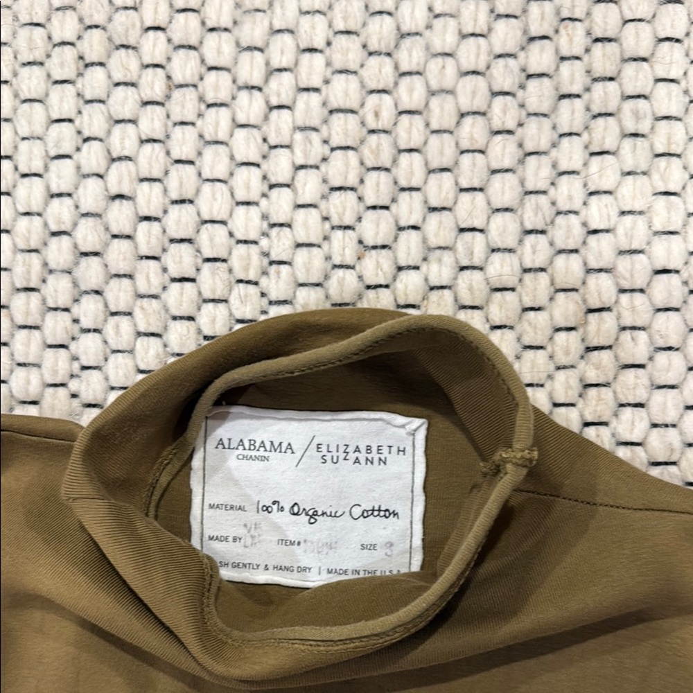 Elizabeth Suzann / Alabama Chanin Olive Sleeveless Turtleneck Top - Picture 2 of 2